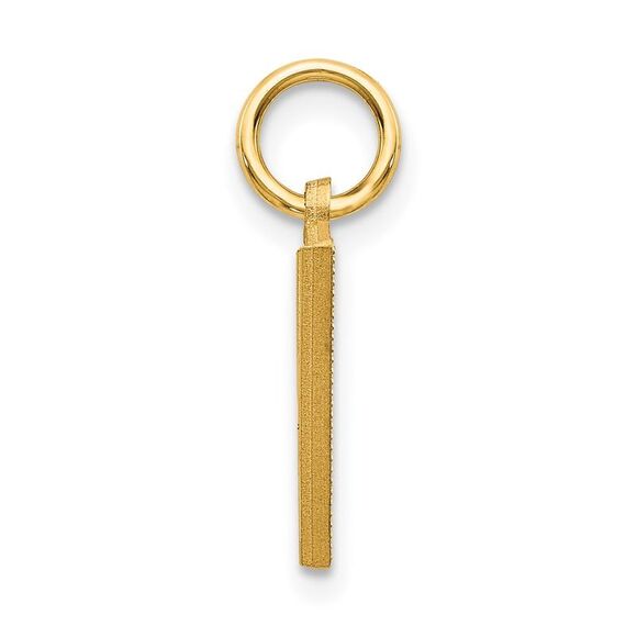 14k Yellow Gold, Julia Collection, Small Satin Block Initial V Pendant